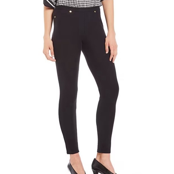 MICHAEL Michael Kors Pants - MICHAEL Michael Kors Large black gold Stretch Knit Twill Pull-On Leggings casual